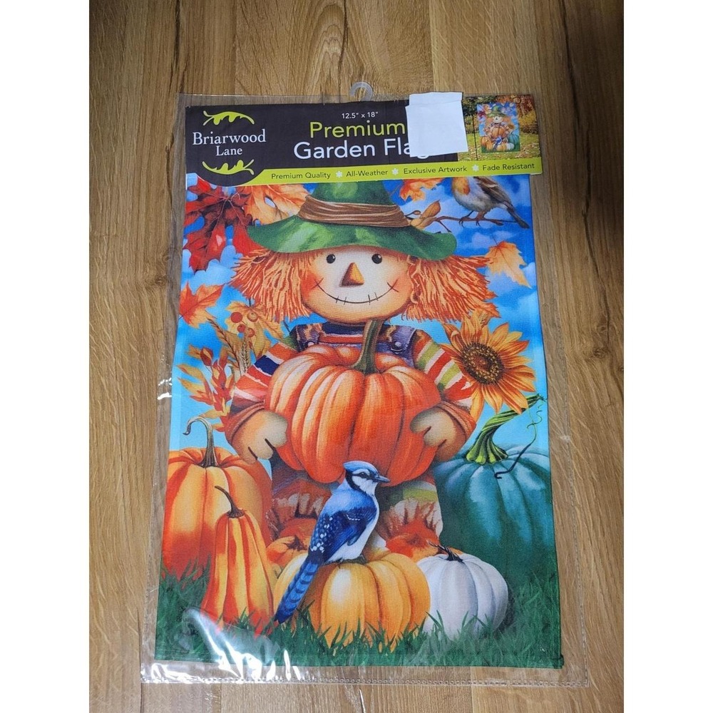 Briarwood Lane Premium Outdoor Garden Flag 12.5X18 Scarecrow Fall Pumpkin Autumn